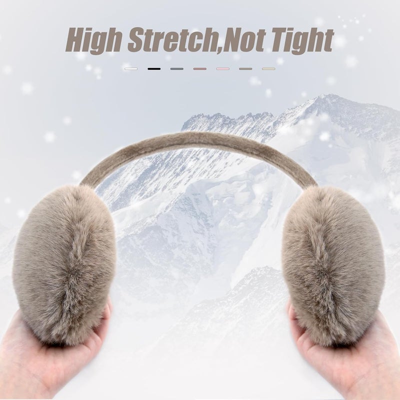 YATANAM Ear Muffs for Women Faux Fur Winter Girls Earmuffs Fluffy Adjustable Ear Warmers Cute Ear Covers - Image 3